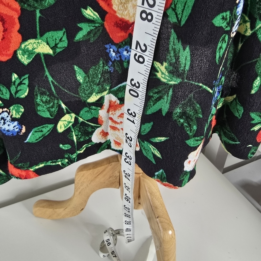 By Anthropologie Lacy V Neck Floral Mini Dress Long Sleeves Size 8 Romantic - Picture 10 of 16